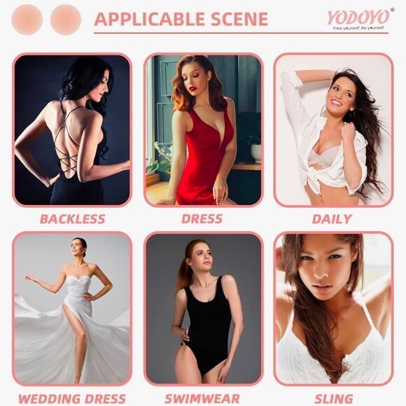 NIB New YODOYO Nipple Covers Sticky Adhesive Silicone Nipple Pasties Reusable - Picture 8 of 12